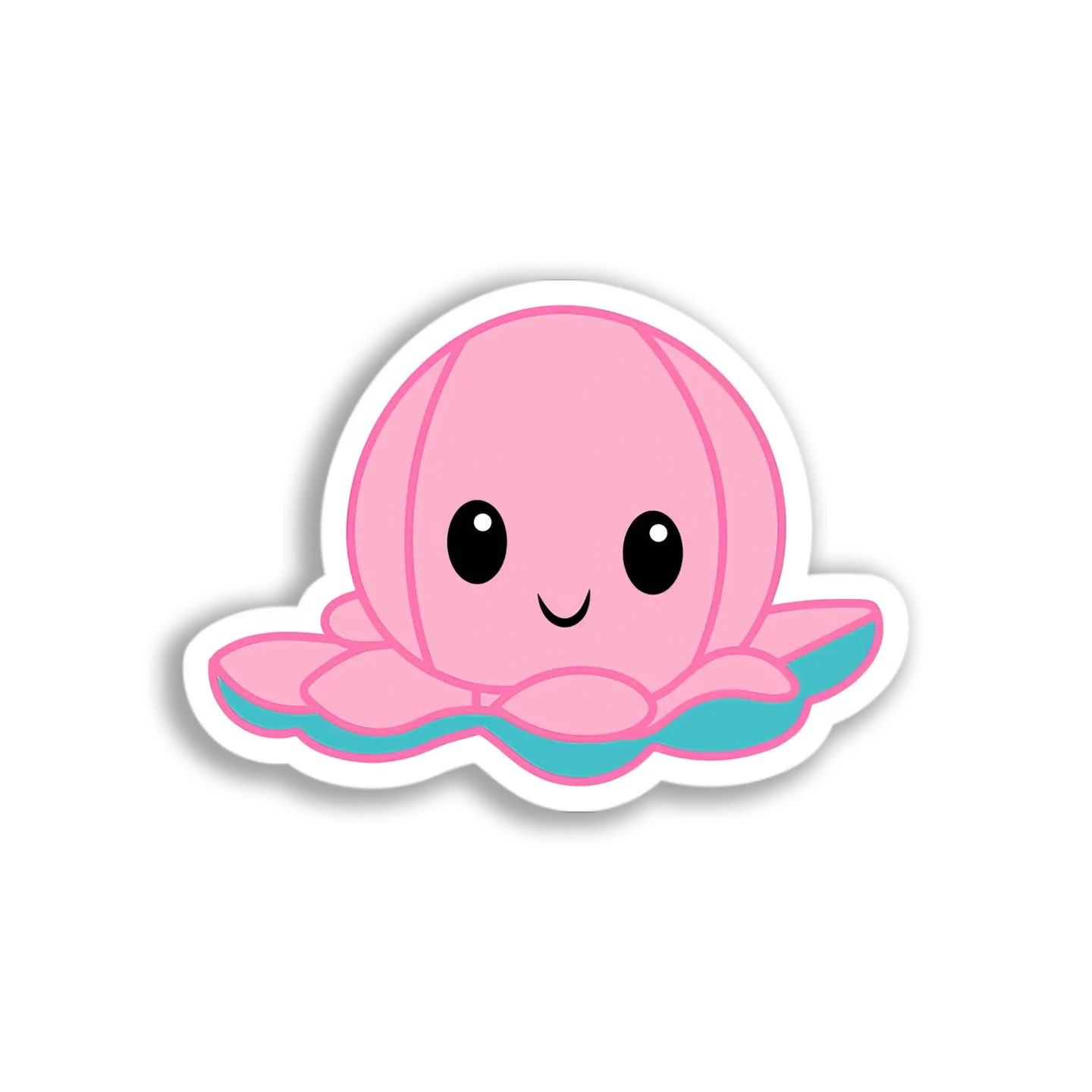 Pink Happy Octopus Sticker