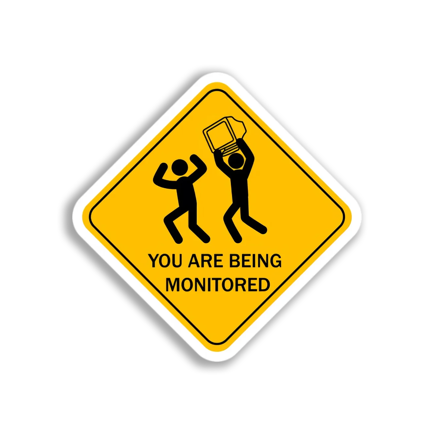 Monitored Warning Sign Sticker