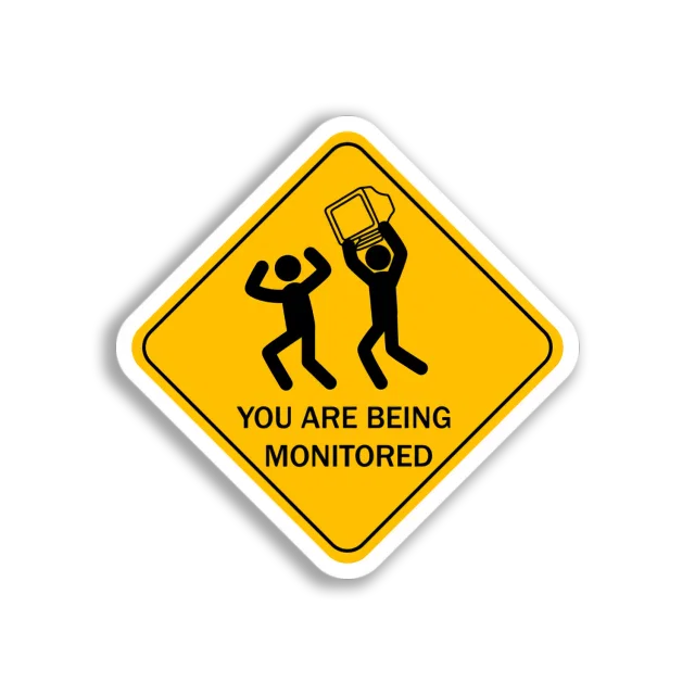 Monitored Warning Sign Sticker