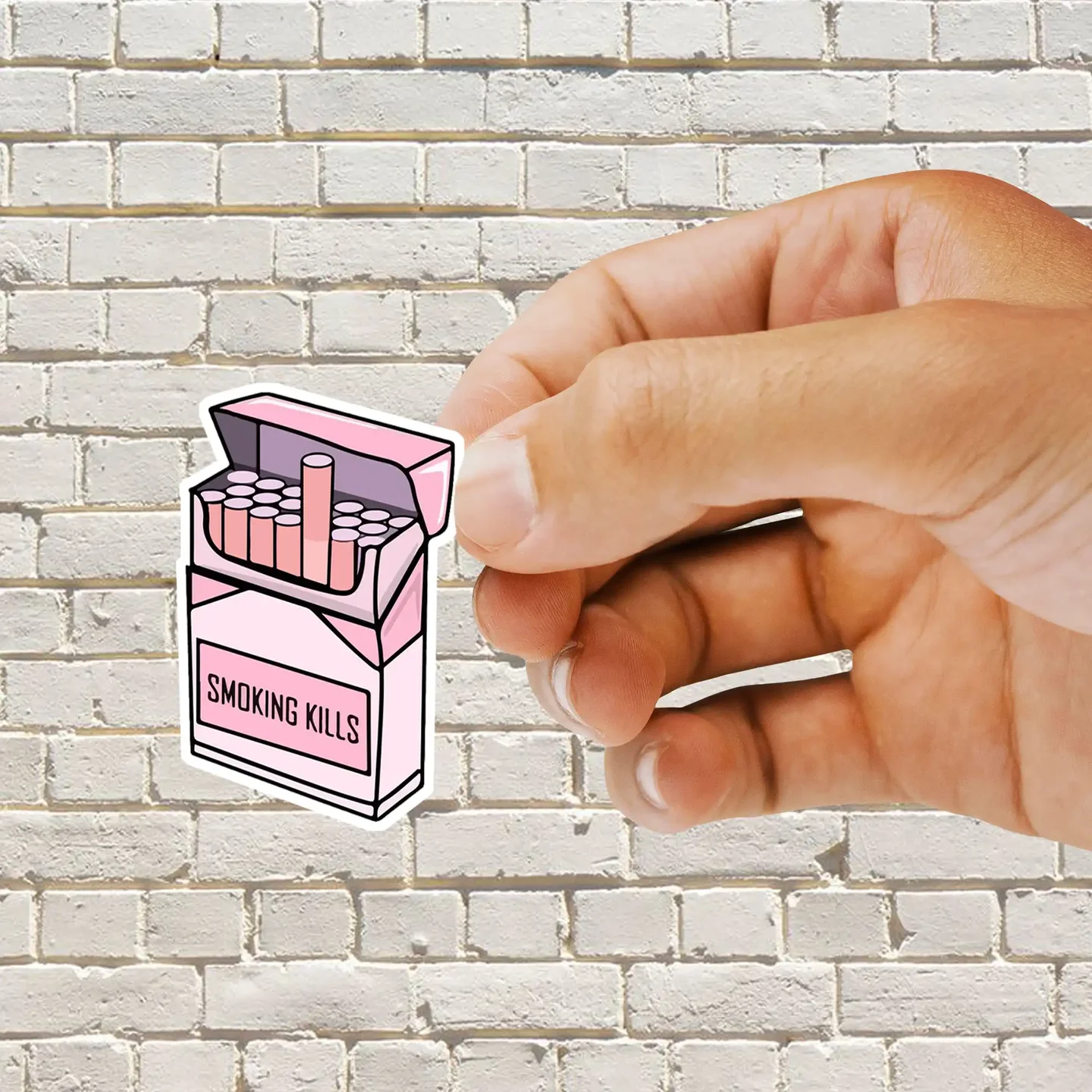 Pink Box Smoking Kills Sticker