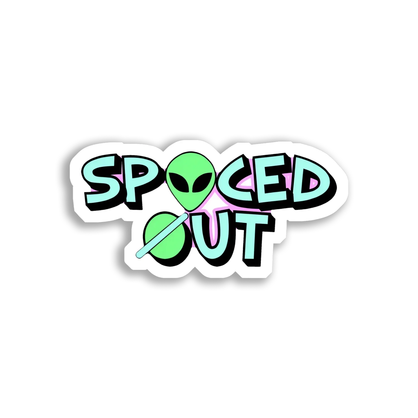 Spoced Out Alien Sticker
