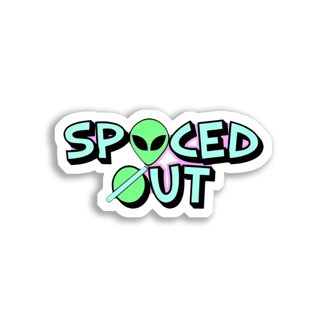 Spoced Out Alien Sticker