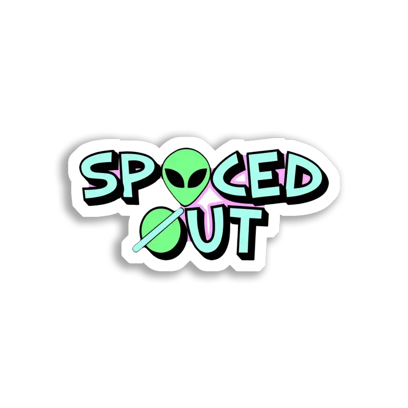 Spoced Out Alien Sticker