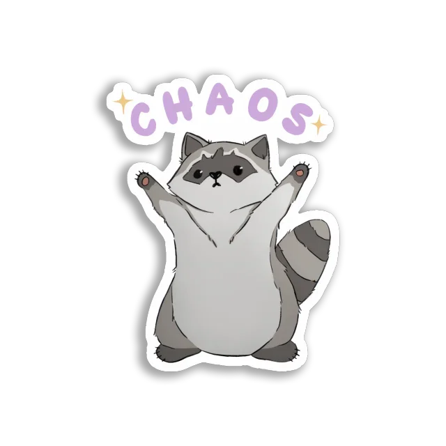 Chaos Raccoon Sticker Image Sticker