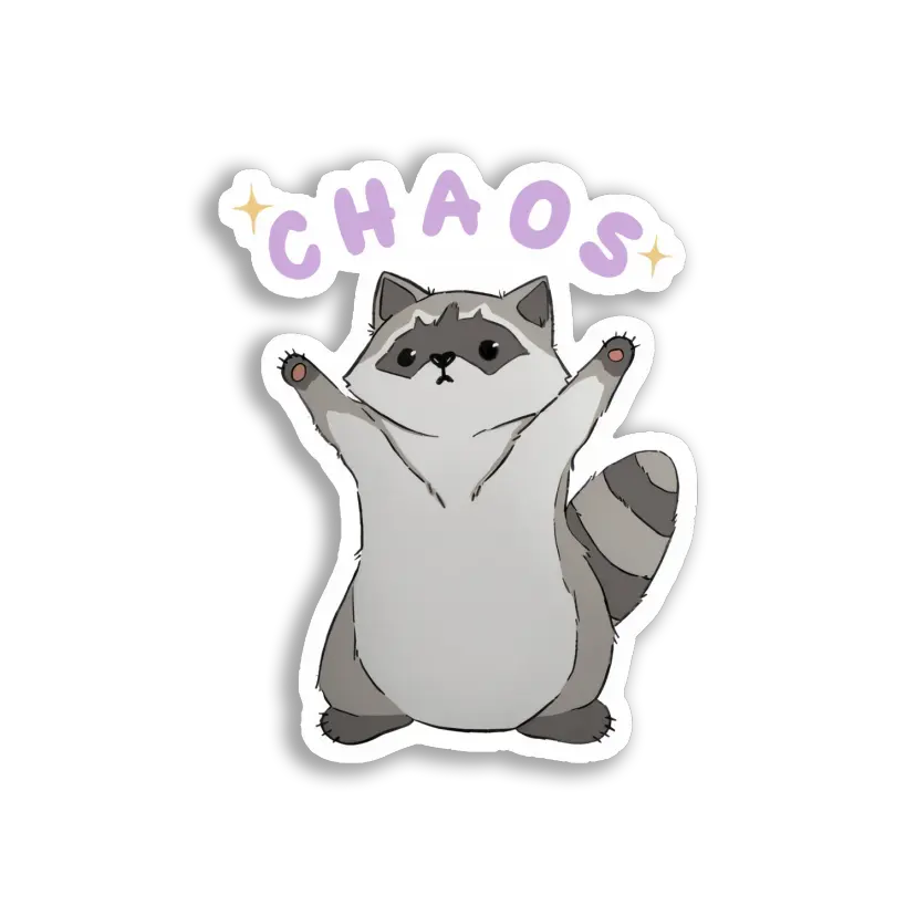 Chaos Raccoon Sticker Image Sticker