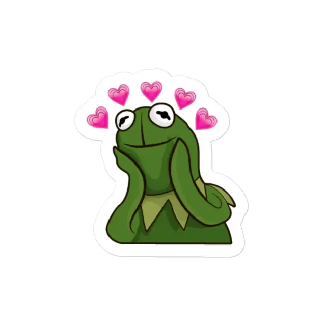 Kermit the Frog in Love Meme Sticker