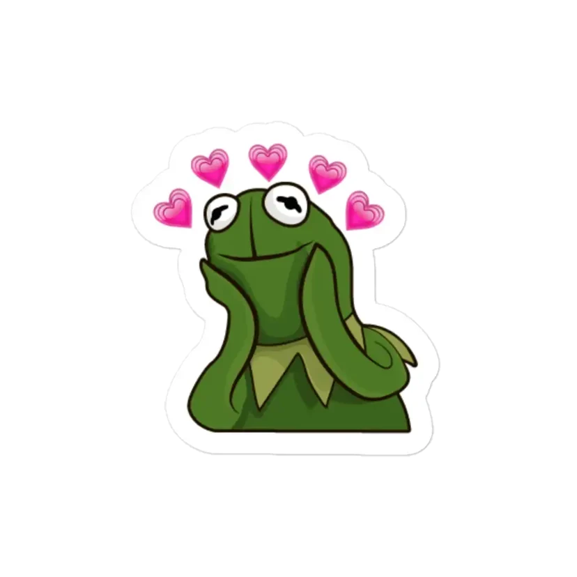 Kermit the Frog in Love Meme Sticker