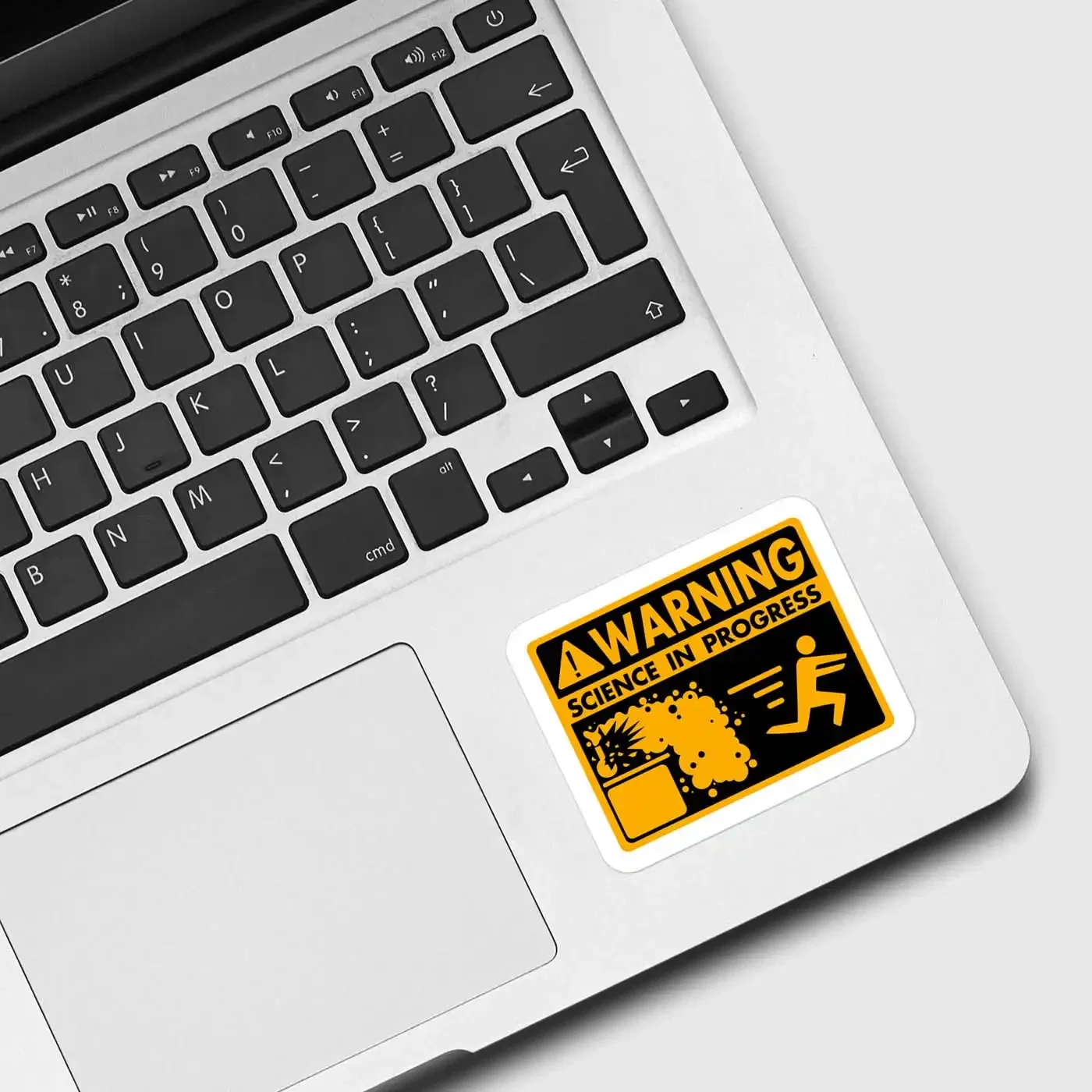 Warning Science in Progress Sticker
