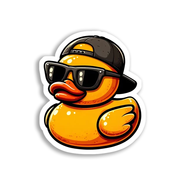 Cool Rubber Duck With Sunglasses Sticker