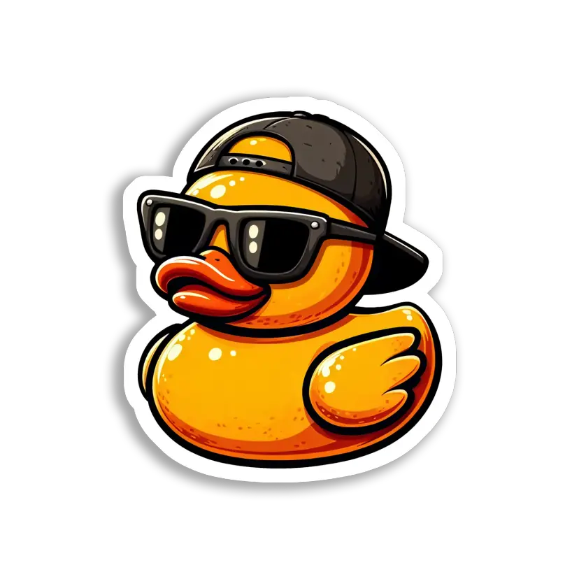 Cool Rubber Duck With Sunglasses Sticker