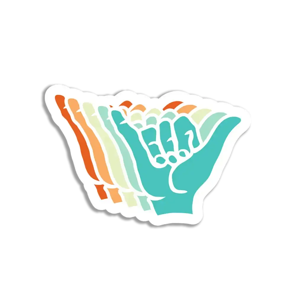 Multicolored Shaka Sign Sticker