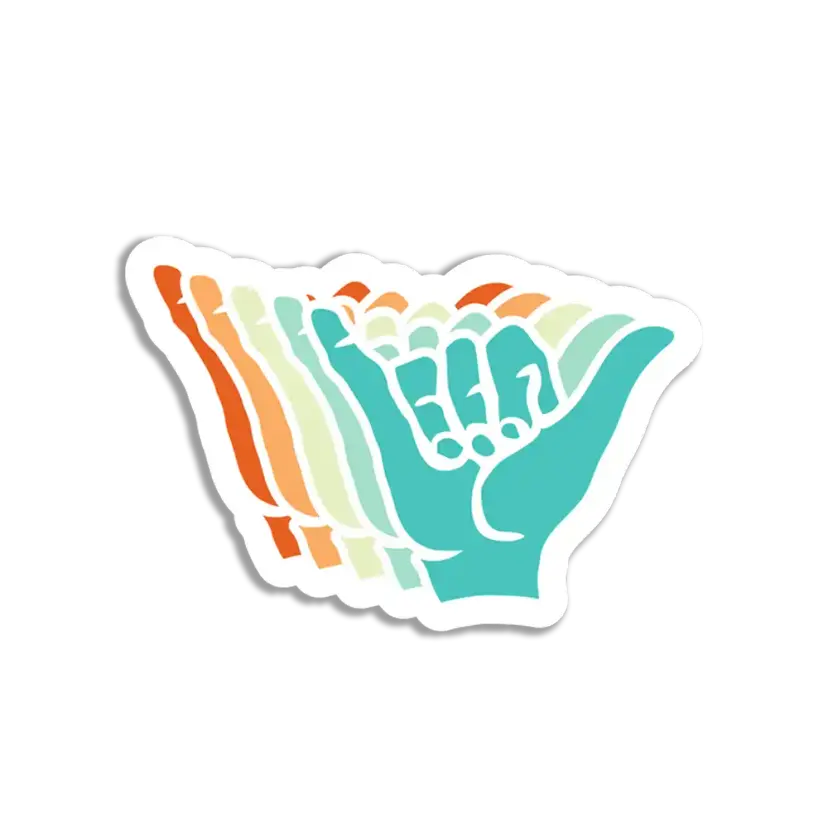 Multicolored Shaka Sign Sticker