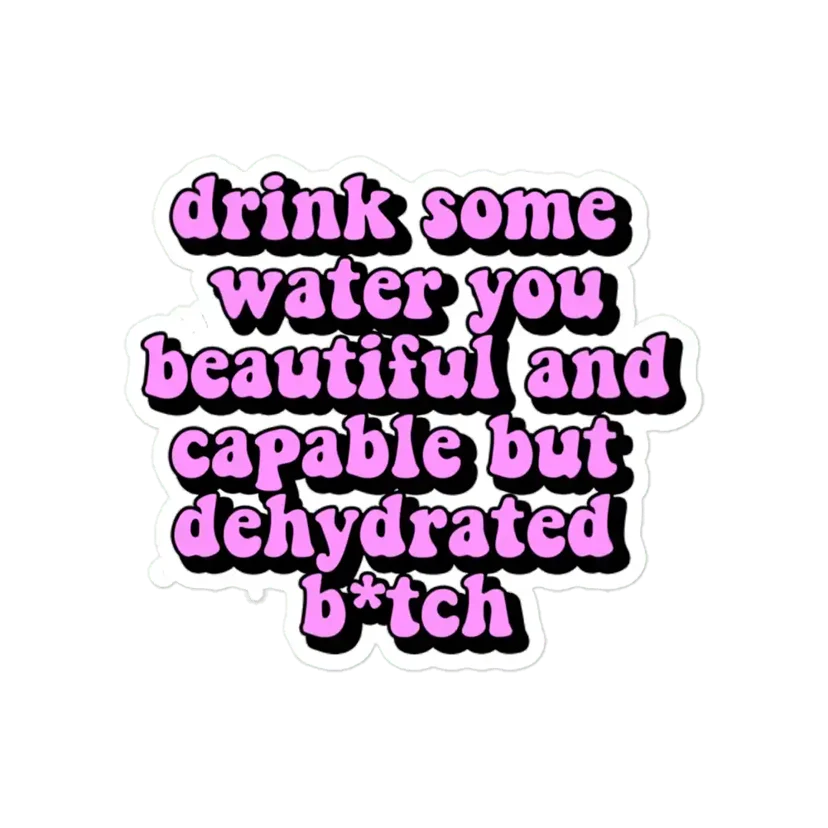 Drink some water you beautiful and capable but dehydrated bitch Sticker