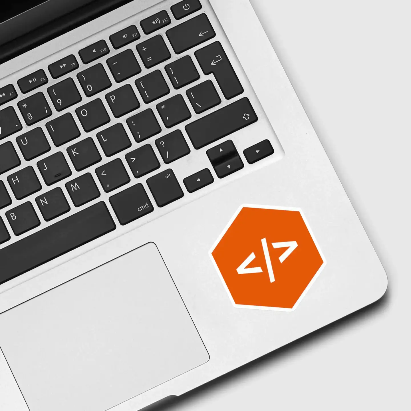 HTML White Hexagon Sticker