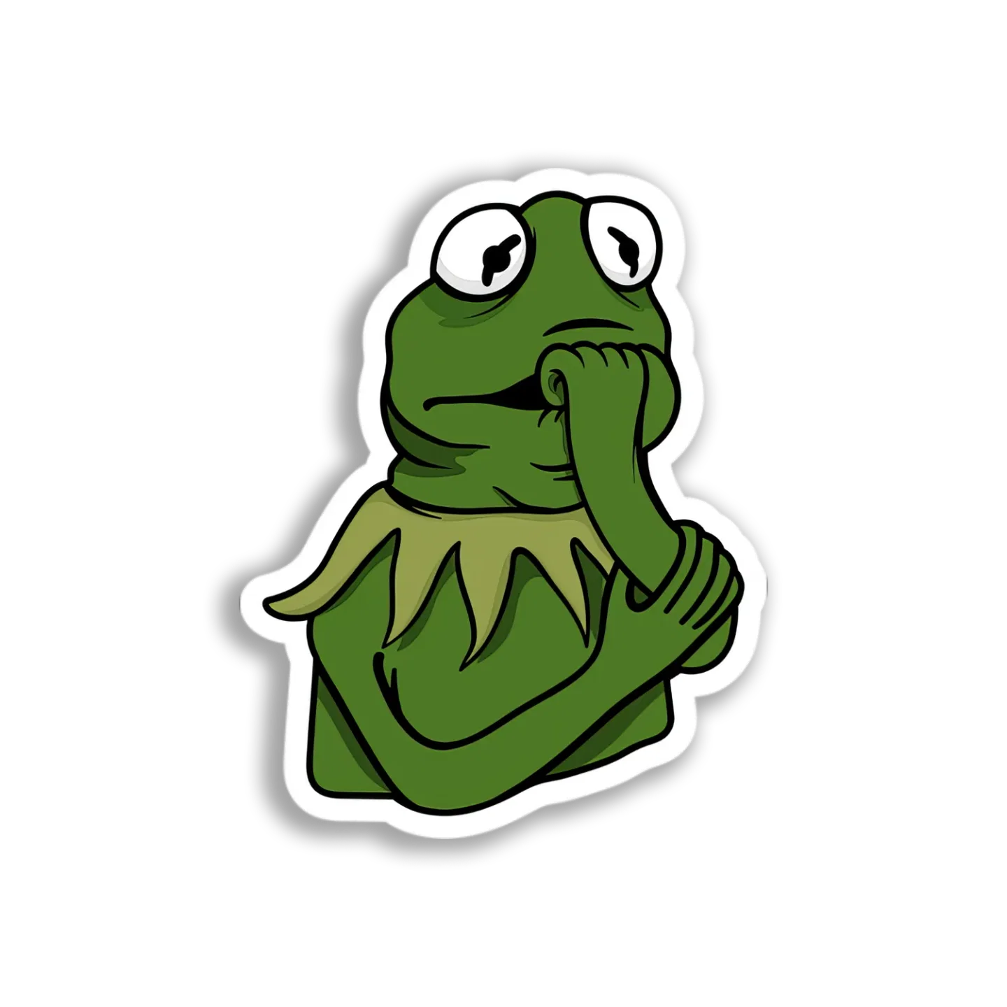 Kermit's Anxious Thoughts Sticker