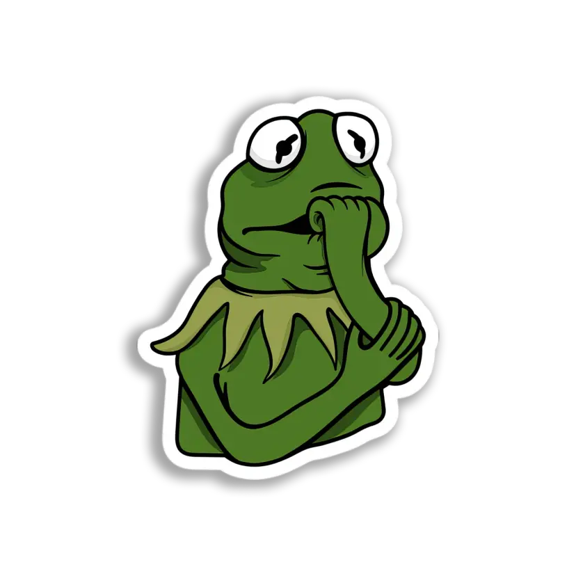 Kermit's Anxious Thoughts Sticker