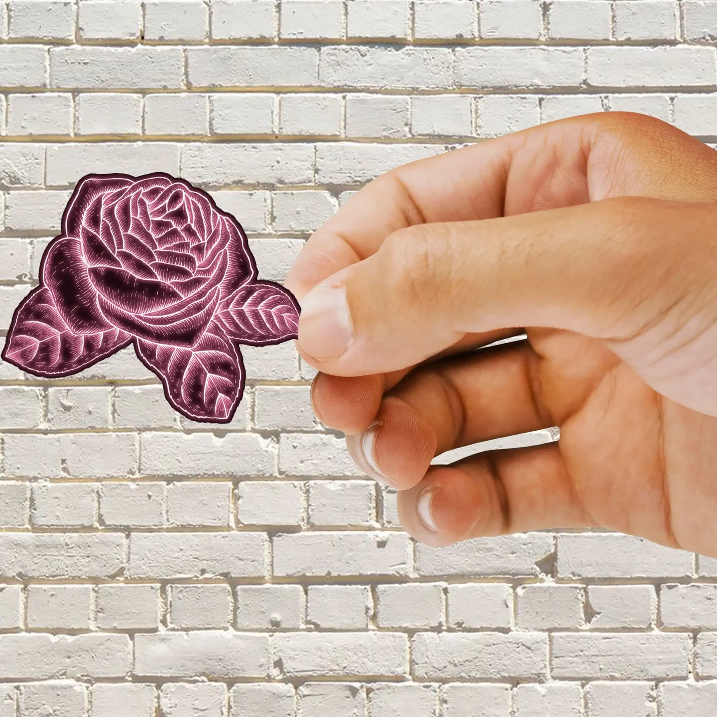 Neon Rose Sticker