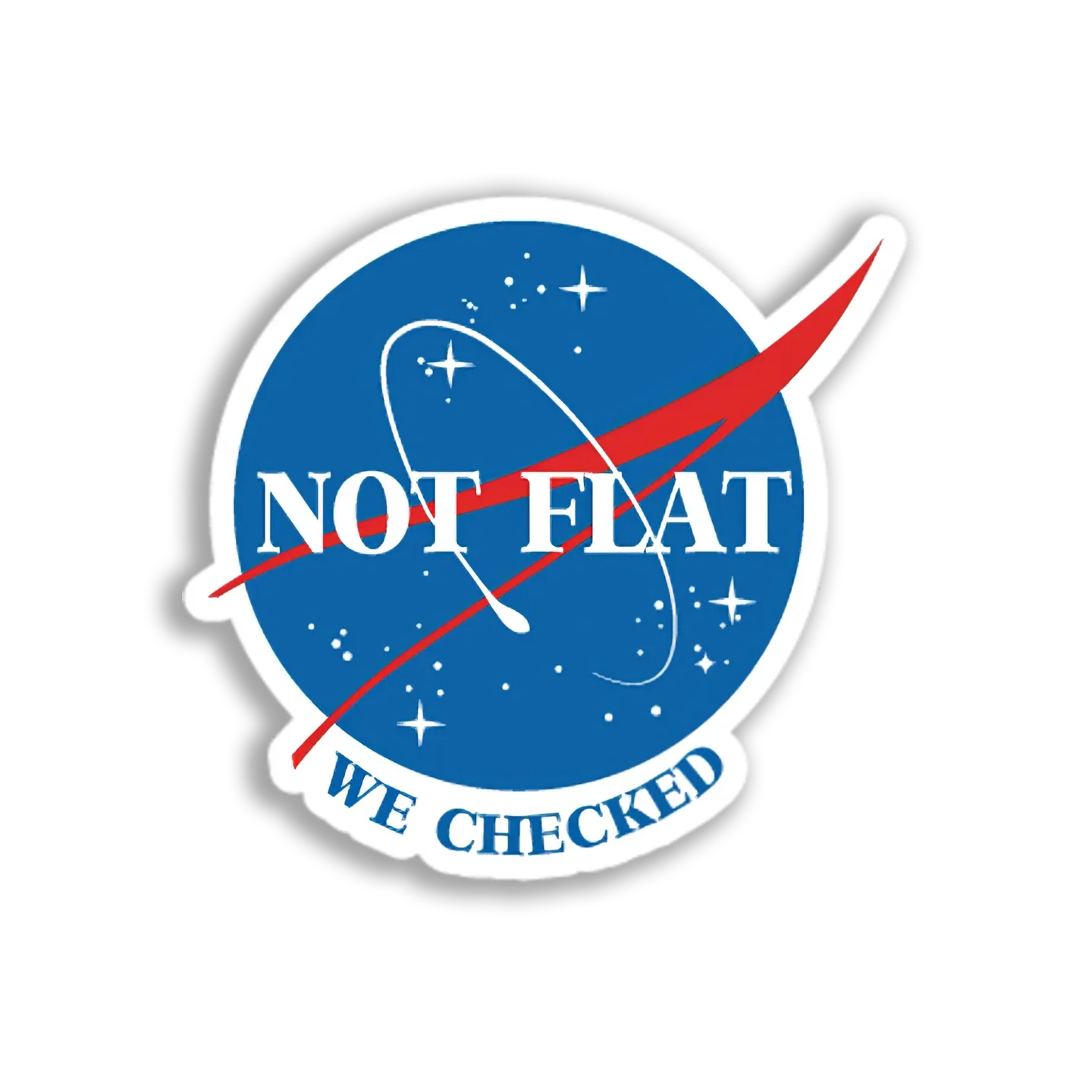 NASA Not Flat Earth Sticker