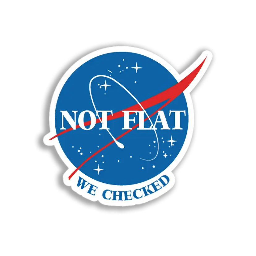 NASA Not Flat Earth Sticker