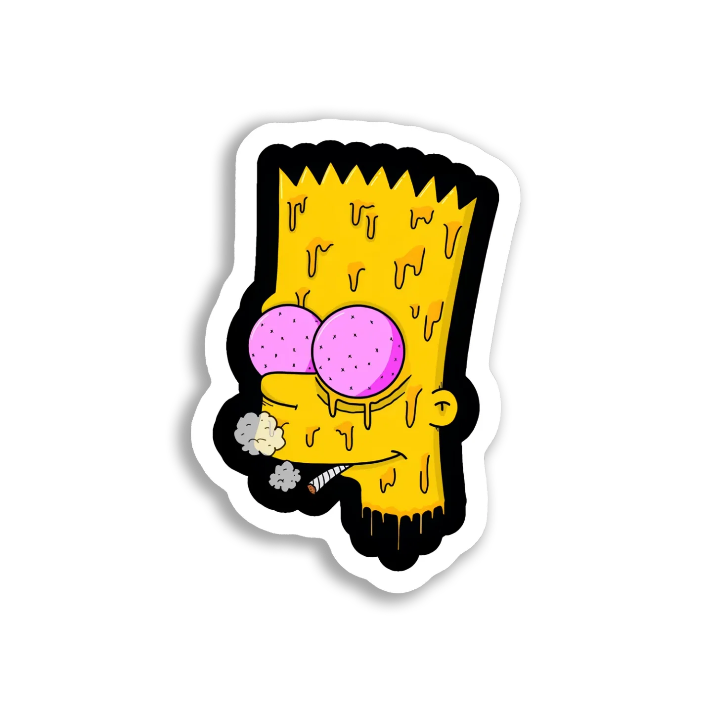 Trippy Bart Simpson Smoking Blunt Sticker