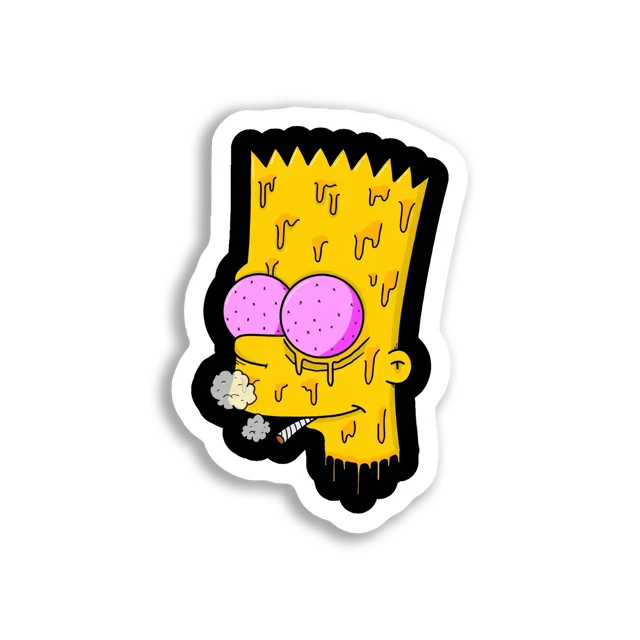 Trippy Bart Simpson Smoking Blunt Sticker
