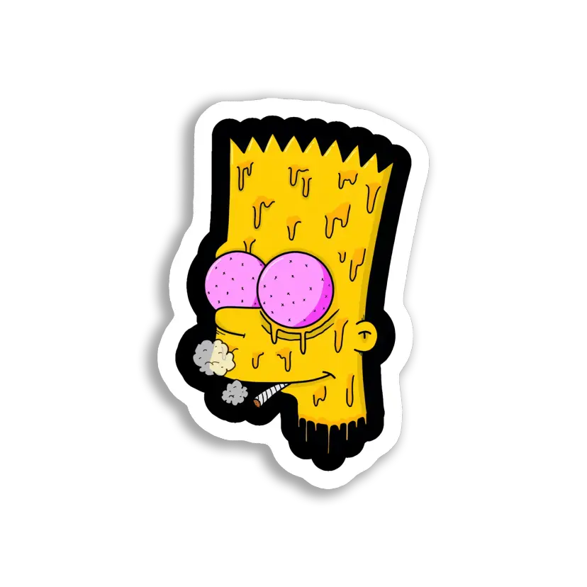 Trippy Bart Simpson Smoking Blunt Sticker