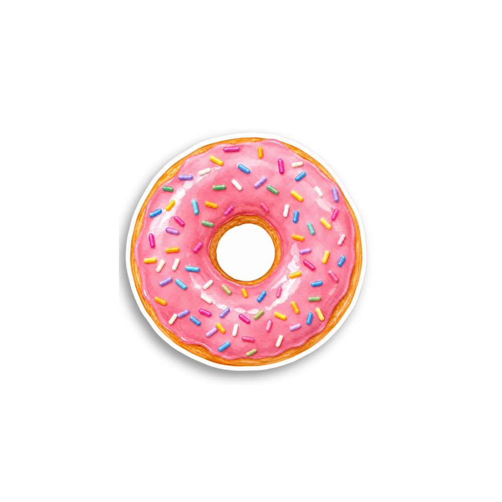 Pink Donut Sticker
