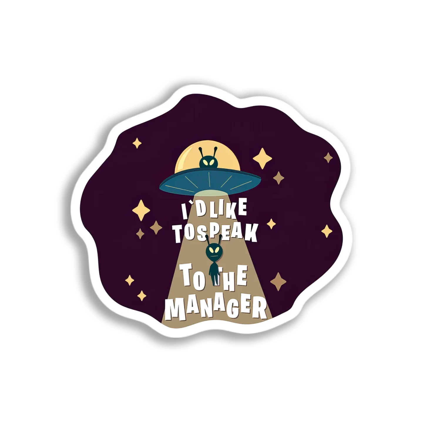 Alien Manager Meeting Sticker