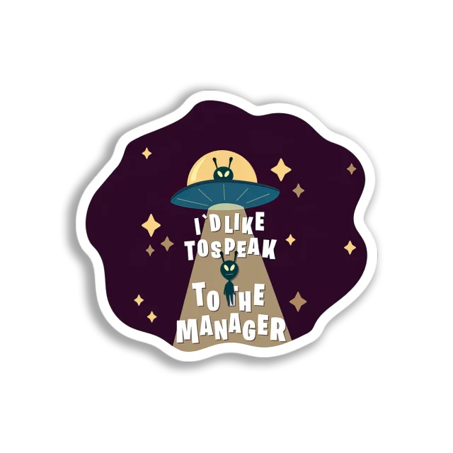 Alien Manager Meeting Sticker