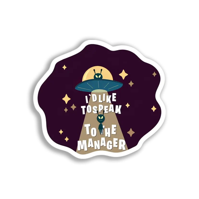 Alien Manager Meeting Sticker