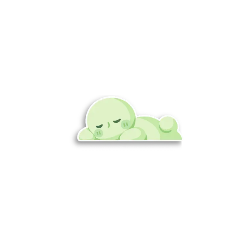 Sleepy Sideways Peeker Sticker
