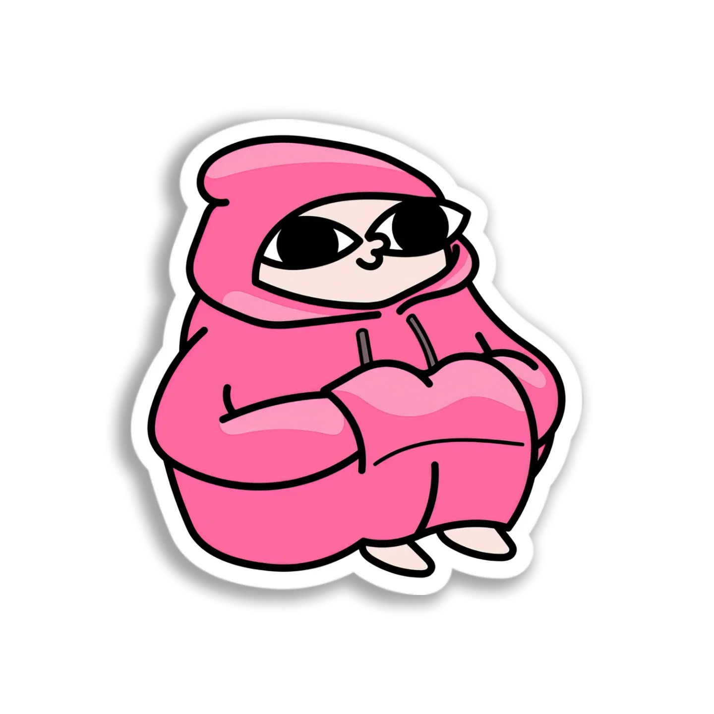 Pink Hooded Figure Sticker