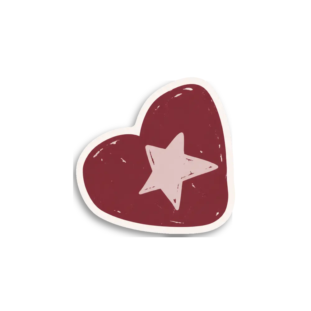 Burgundy Blob Star Sticker