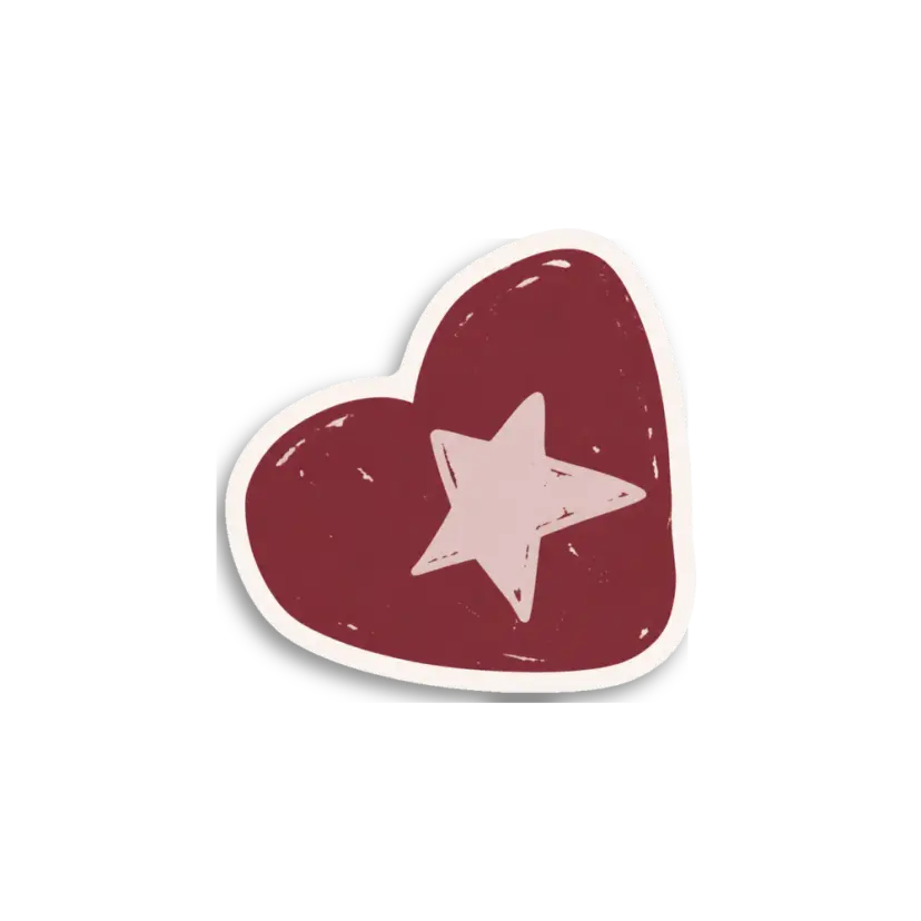 Burgundy Blob Star Sticker