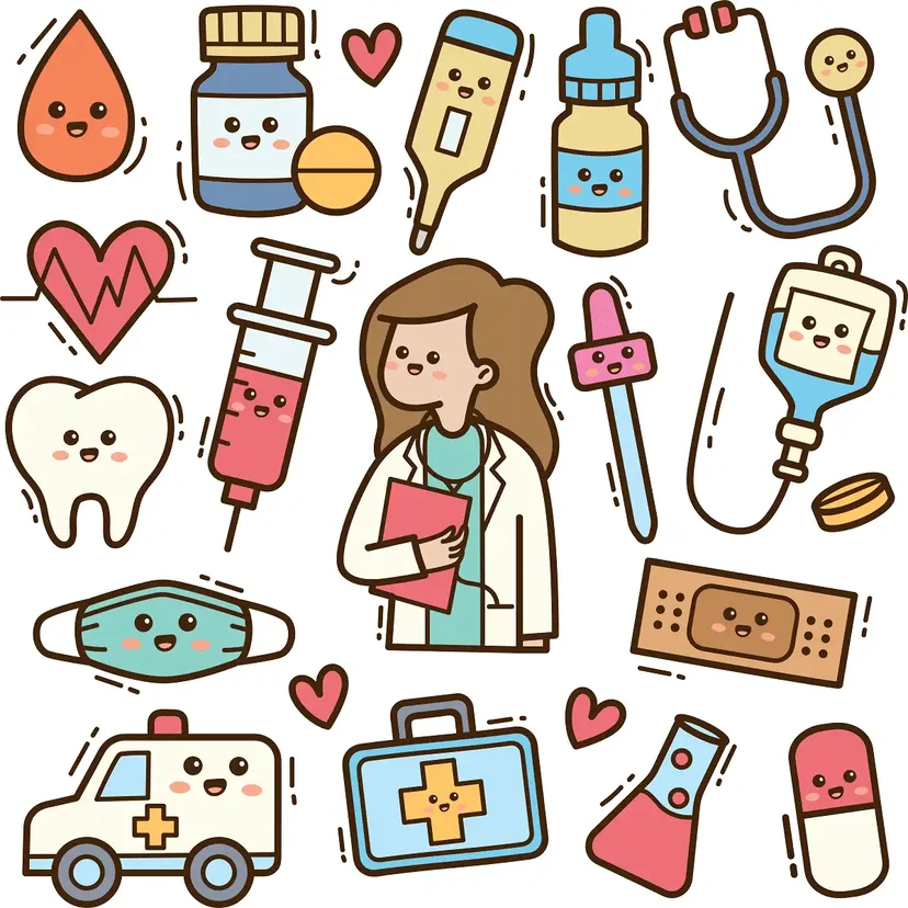 Medical Doodle Stickers