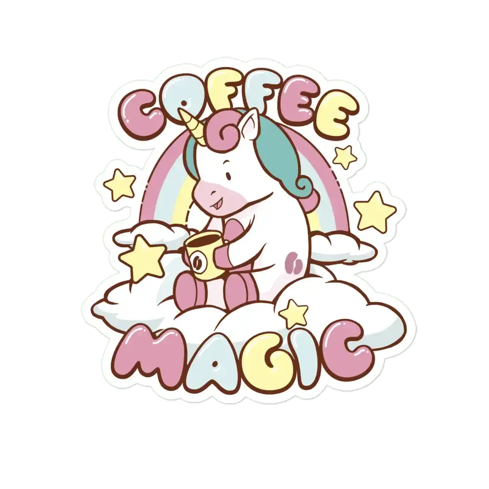 Coffee Magic Unicorn Sticker