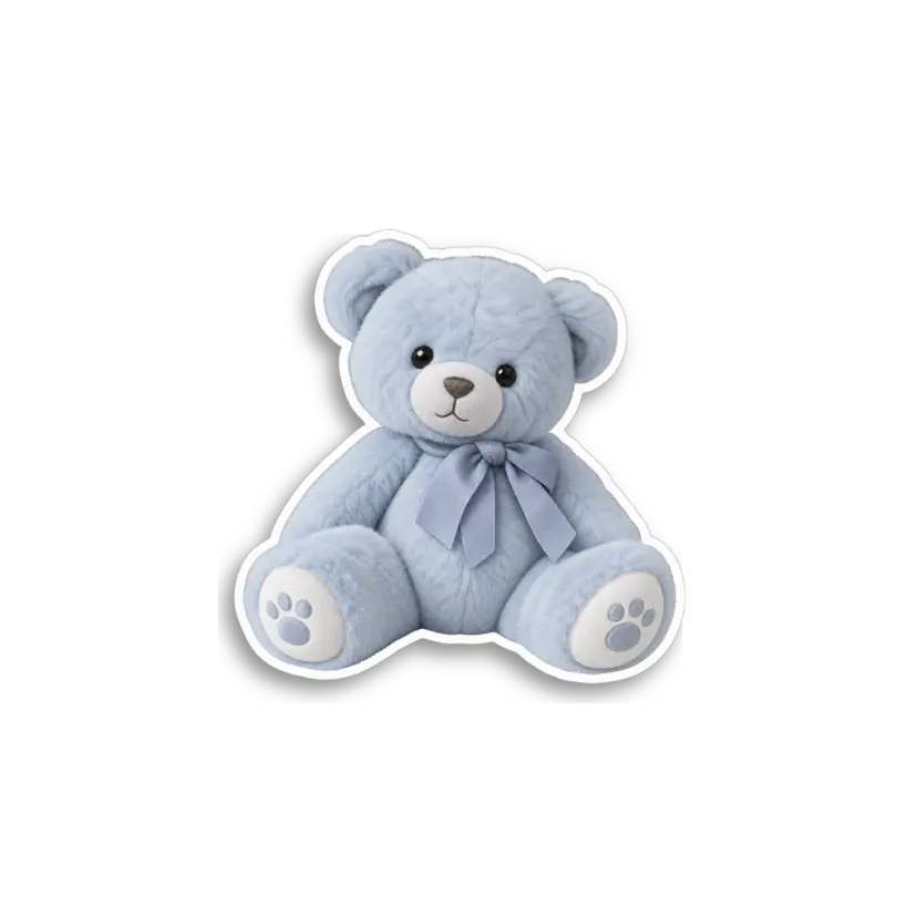 Grey Teddy Bear Sticker