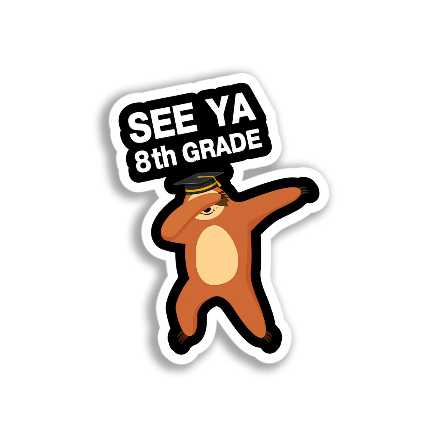 Graduation Sloth Dabbing Sticker