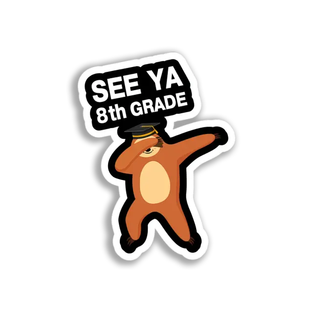 Graduation Sloth Dabbing Sticker