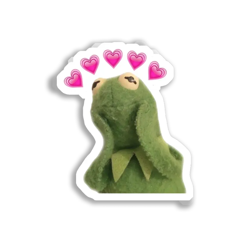 Kermit the Frog With Hearts Sticker
