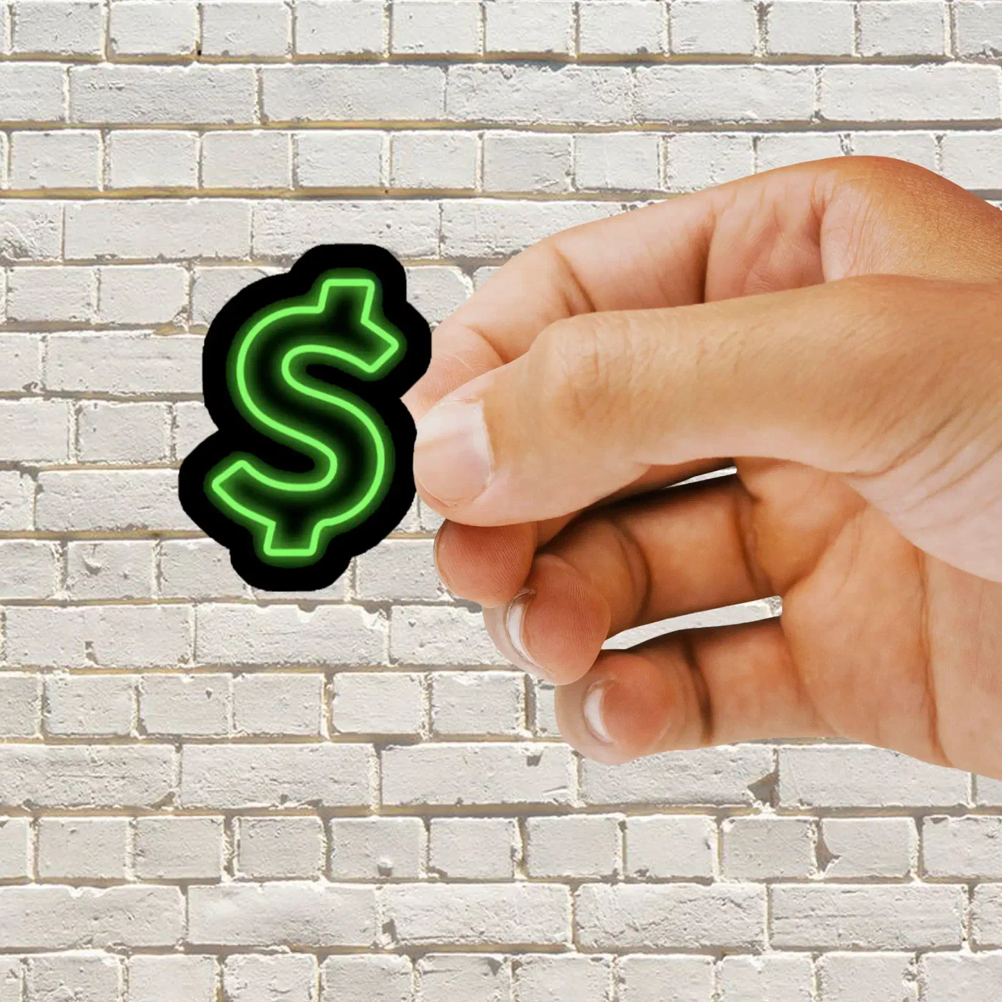 Neon Dollar Sign Sticker