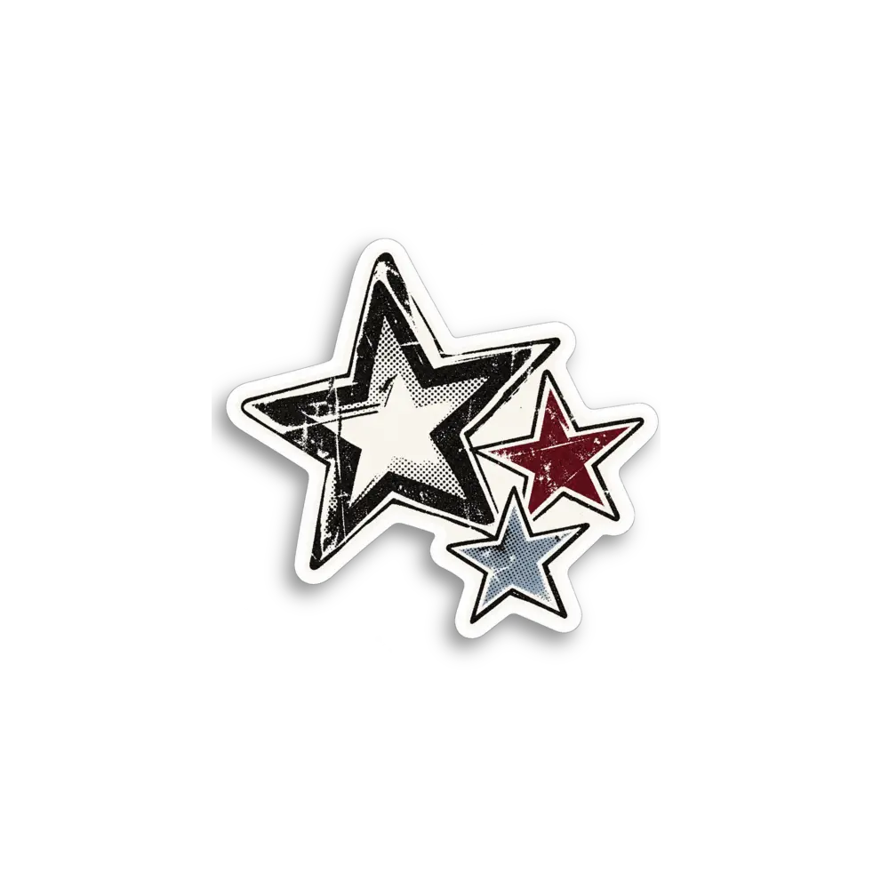 Outlined Star Trio Sticker