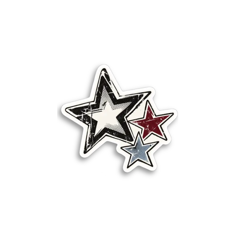 Outlined Star Trio Sticker