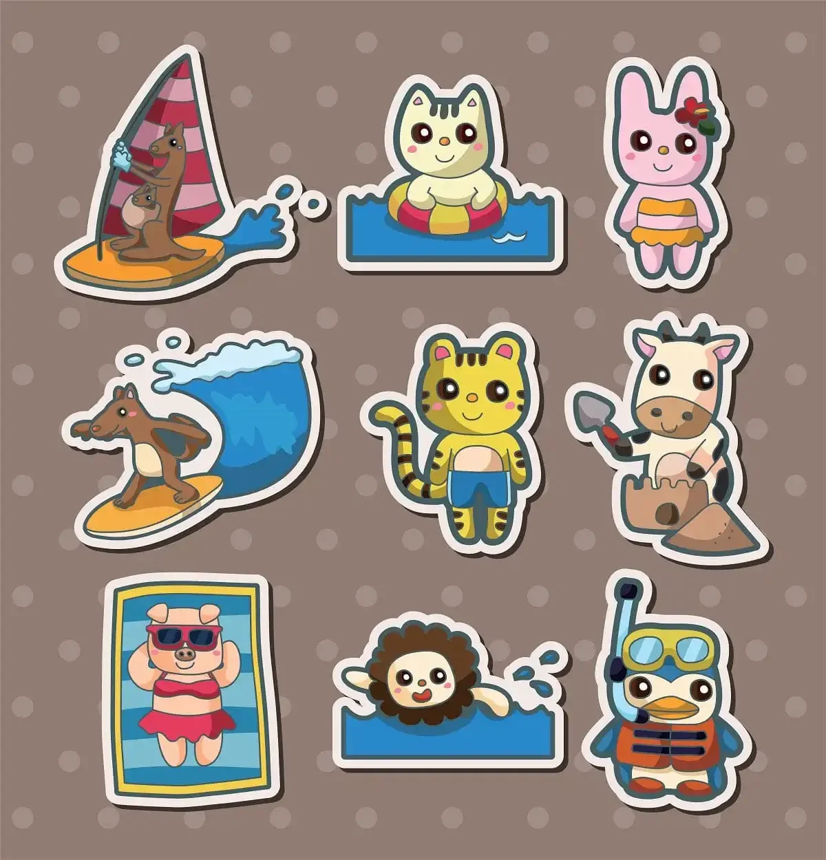 Animal Summer Stickers