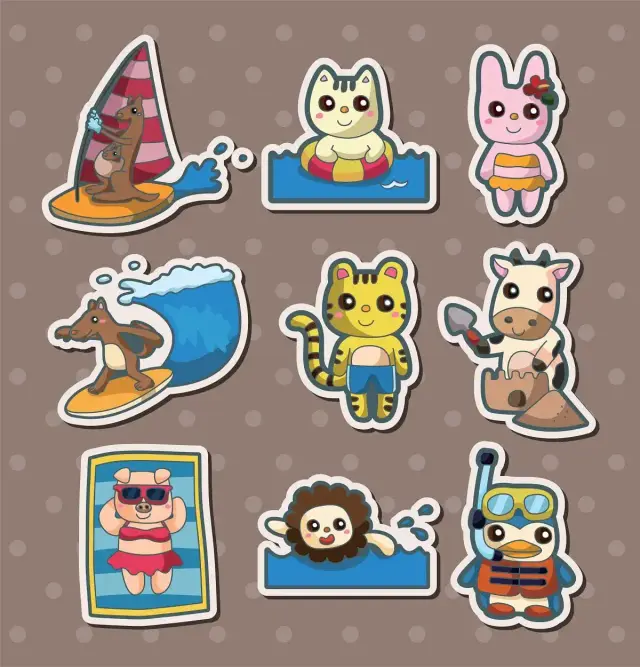 Animal Summer Stickers