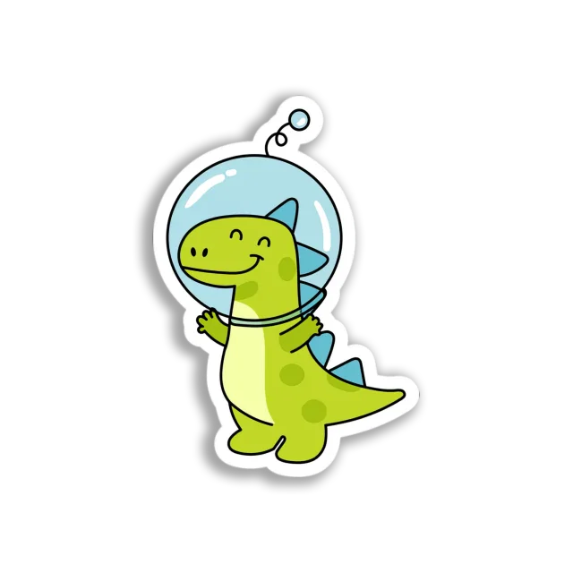 Astronaut Dinosaur Sticker
