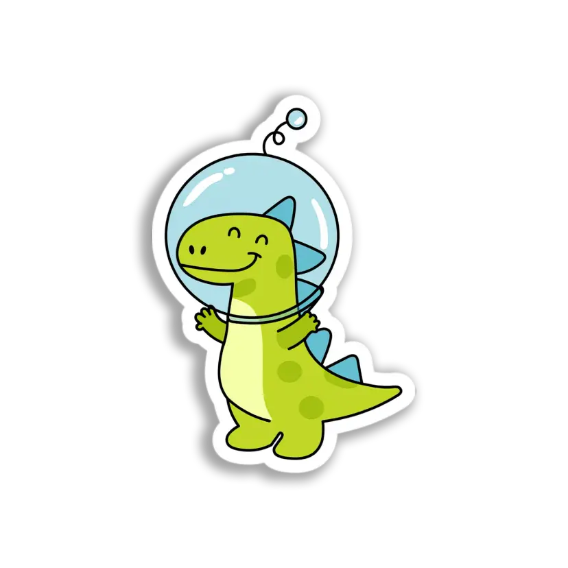 Astronaut Dinosaur Sticker