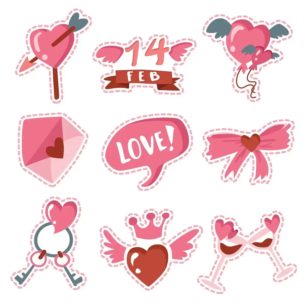 Valentines Love Stickers