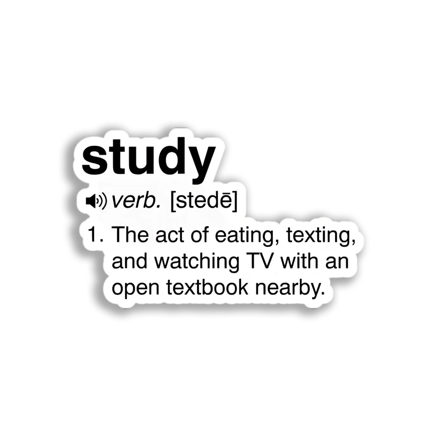 Sarcastic Study Definition Sticker