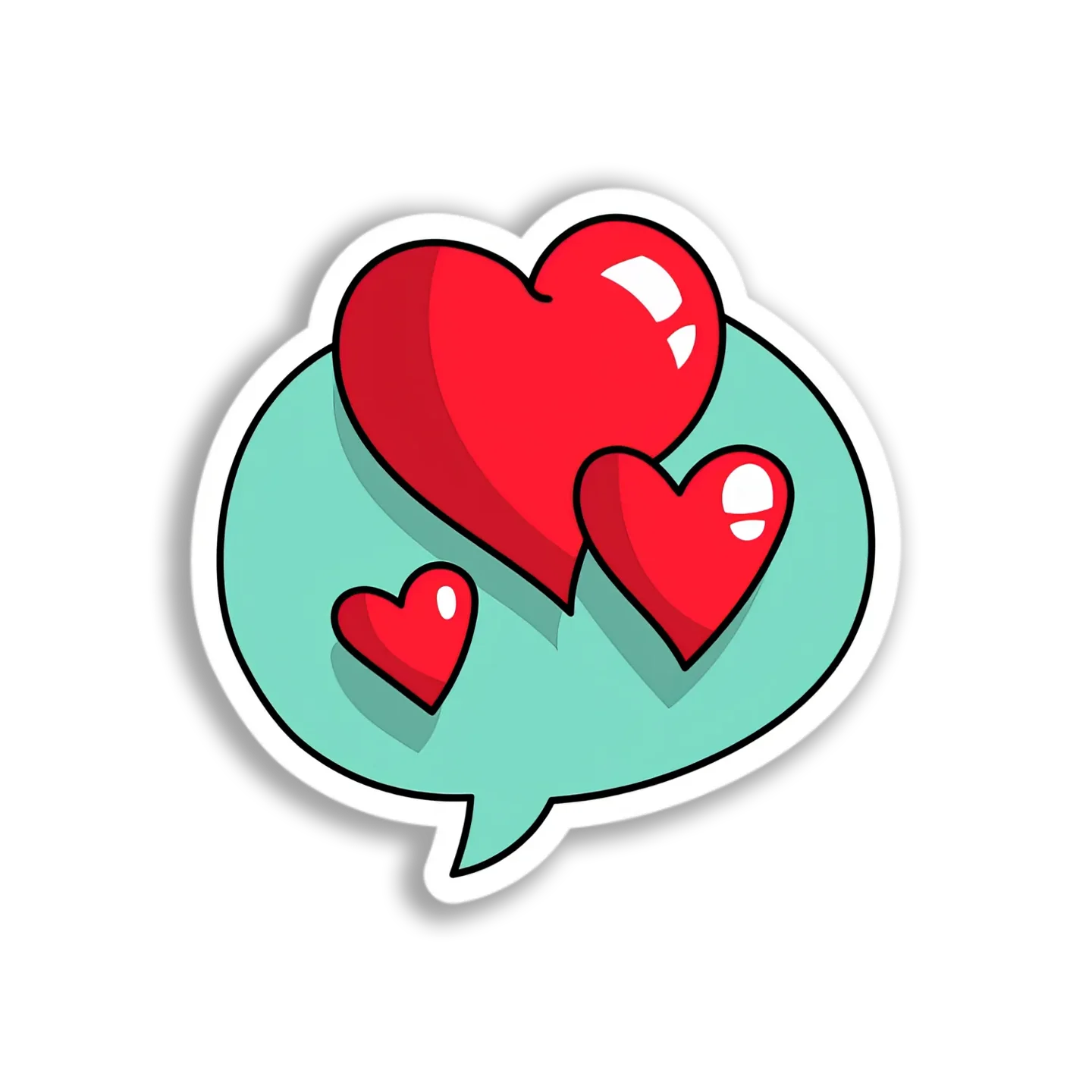 Hearts Speech Bubble Sticker